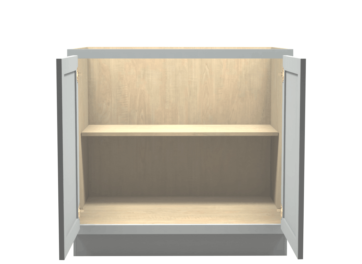 Lite Gray Shaker Full Door Base Cabinet 36