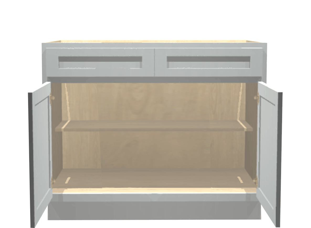 Lite Gray Shaker Vanity Base Cabinet 42