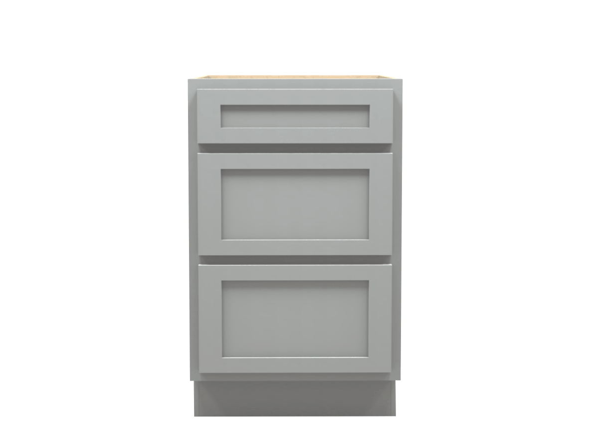 Lite Gray Shaker Drawer Base Cabinet 21