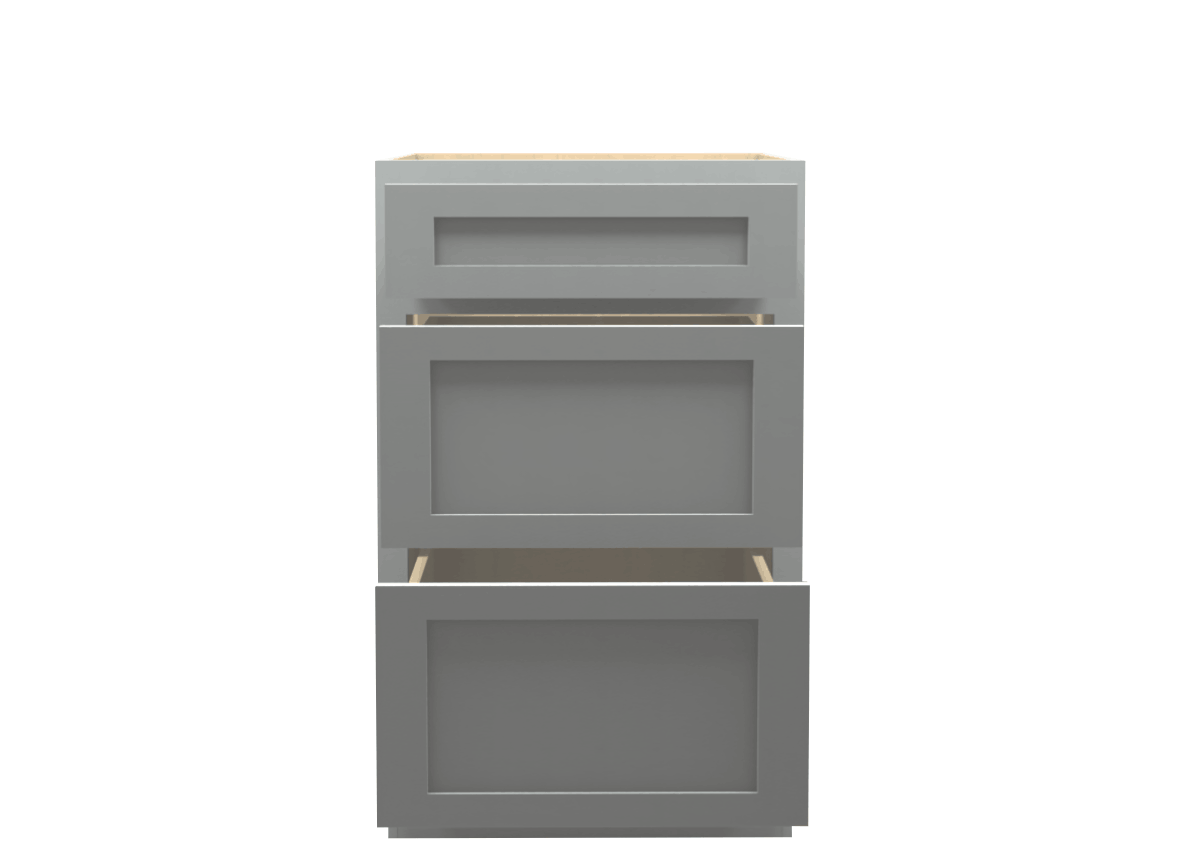 Lite Gray Shaker Drawer Base Cabinet 21