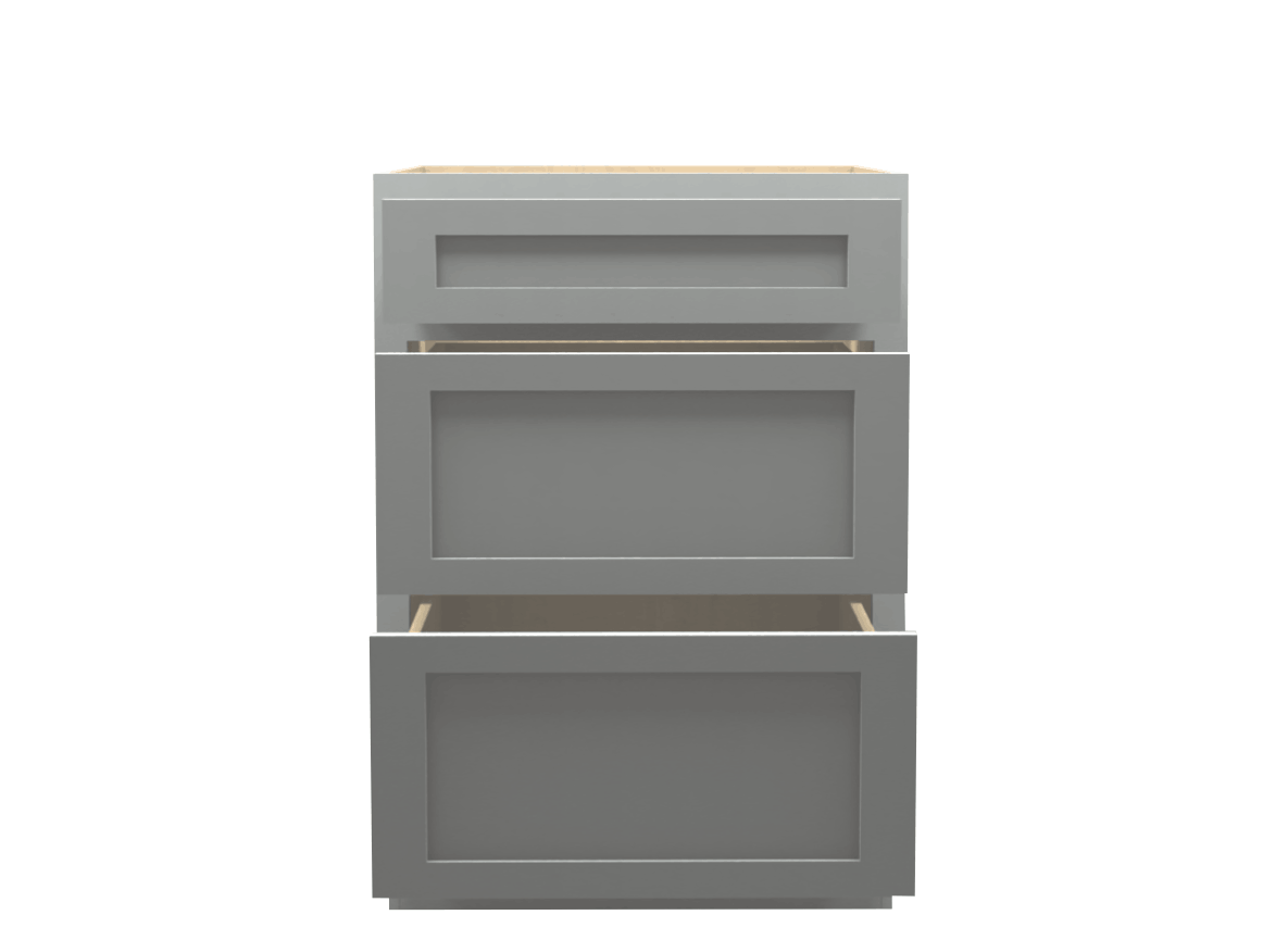 American Made Shaker RTA VDB24 Vanity Drawer Base-Light Gray