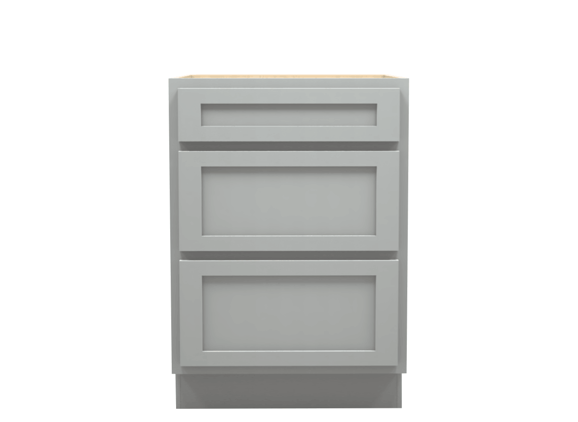 American Made Shaker RTA VDB24 Vanity Drawer Base-Light Gray