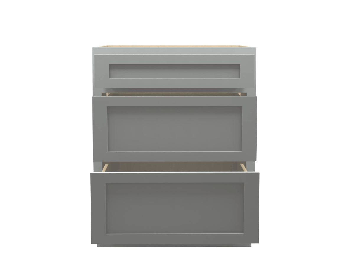Lite Gray Shaker Drawer Base Cabinet 27