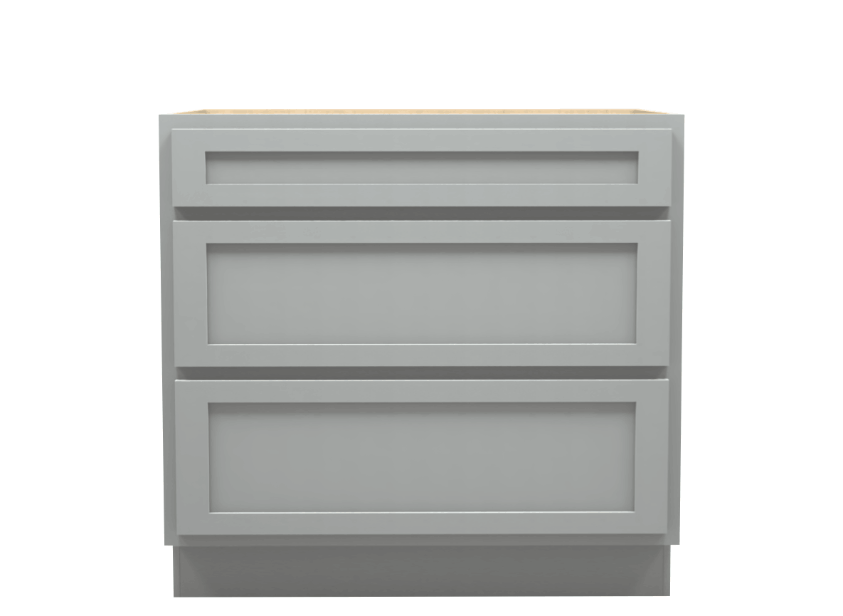 Lite Gray Shaker Drawer Base Cabinet 36