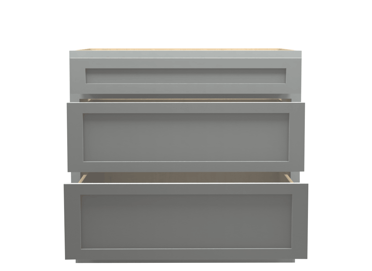 Lite Gray Shaker Drawer Base Cabinet 36