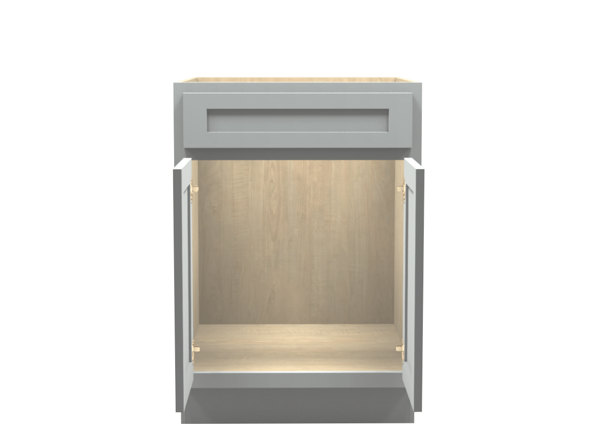 American Made Shaker RTA SB24 Sink Base Cabinet-Light Gray