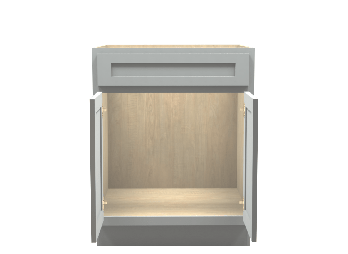 American Made Shaker RTA SB27 Sink Base Cabinet-Light Gray