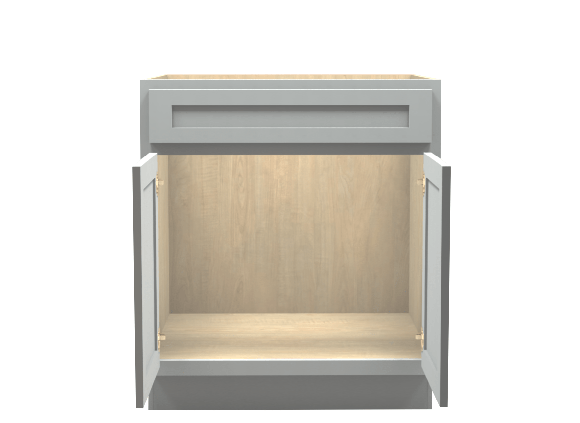 American Made Shaker RTA SB30 Sink Base Cabinet-Light Gray