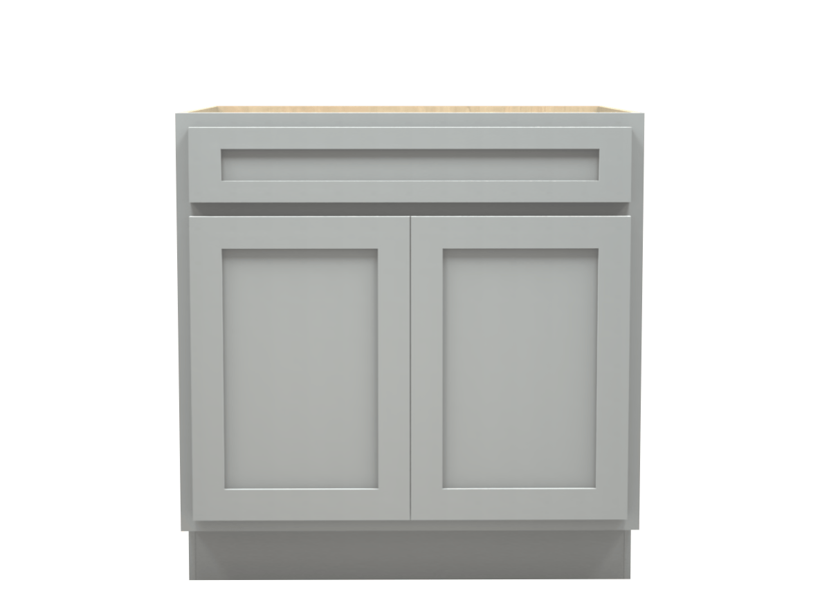 American Made Shaker RTA SB33 Sink Base Cabinet-Light Gray