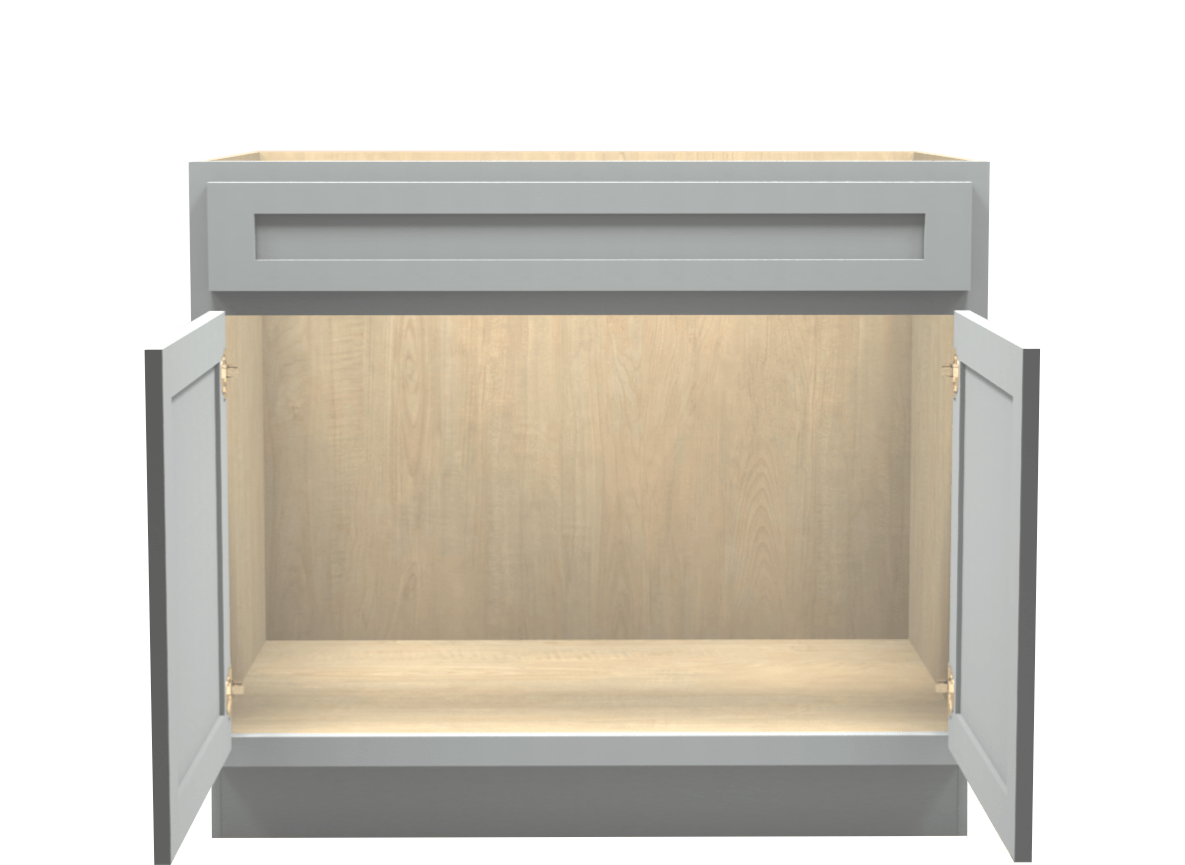 American Made Shaker RTA SB39 Sink Base Cabinet-Lite Gray