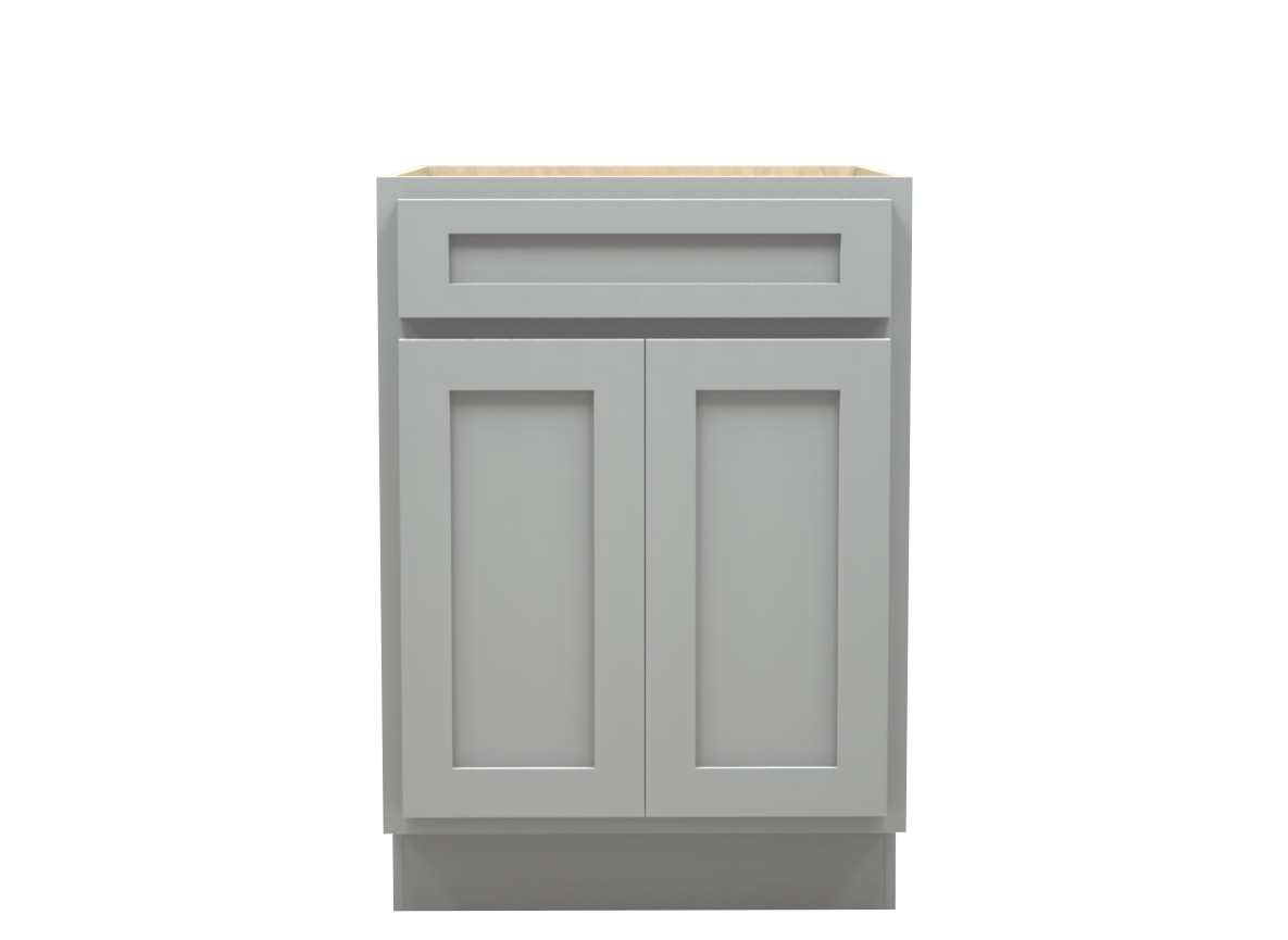 American Made Shaker RTA VSB24 Vanity Sink Base Cabinet-Light Gray