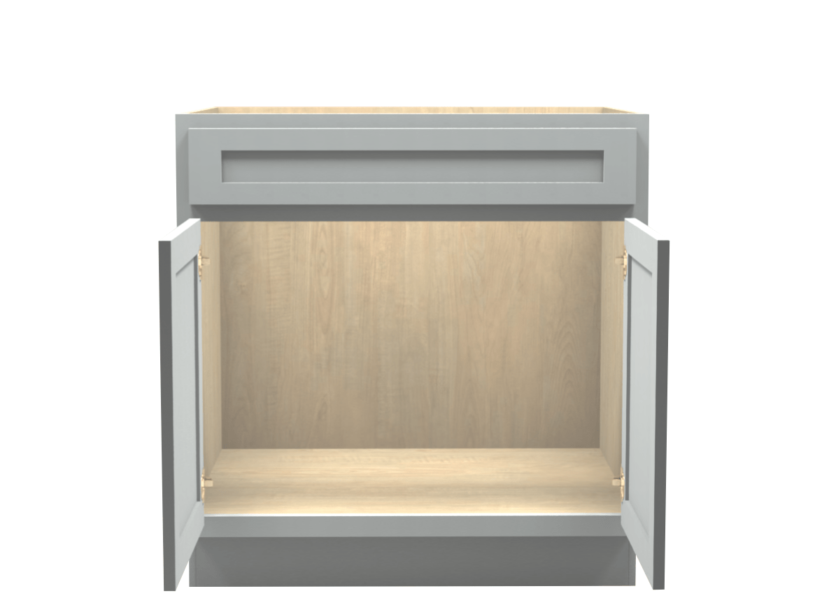 American Made Shaker RTA VSB33 Vanity Sink Base Cabinet-Light Gray