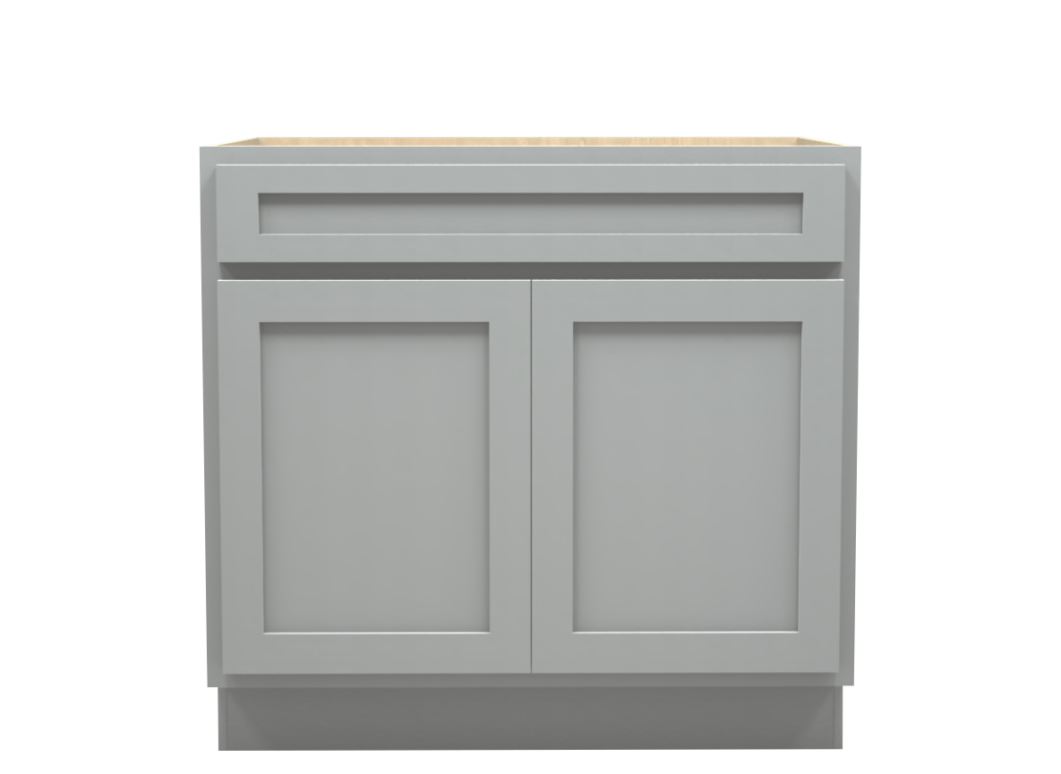 American Made Shaker RTA VSB36 Vanity Sink Base Cabinet-Light Gray
