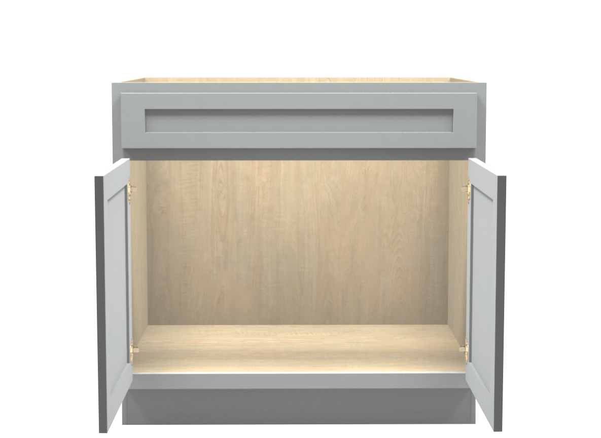 Lite Gray Shaker Vanity Sink Base Cabinet 36