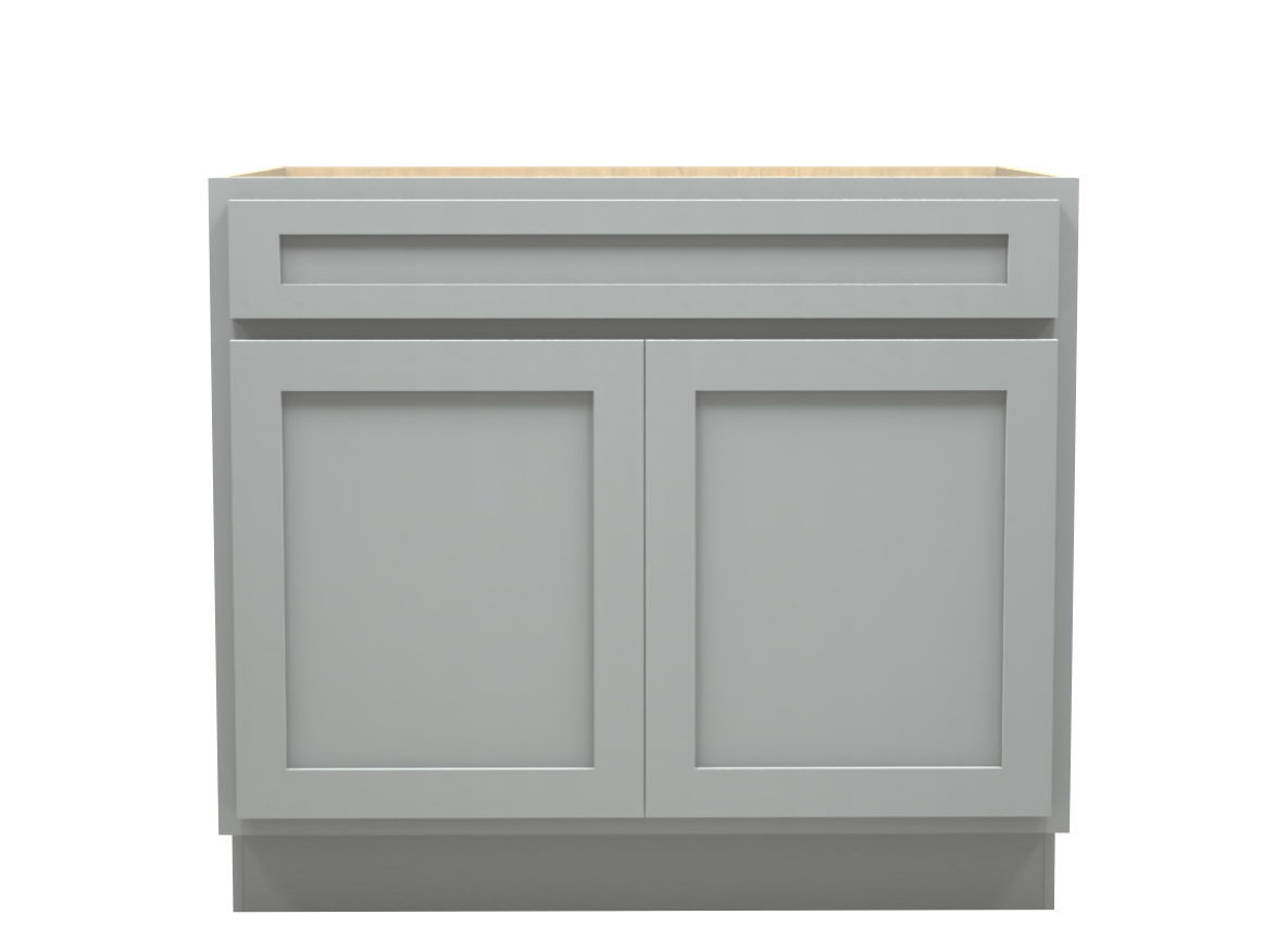 American Made Shaker RTA VSB39 Vanity Sink Base Cabinet-Light Gray