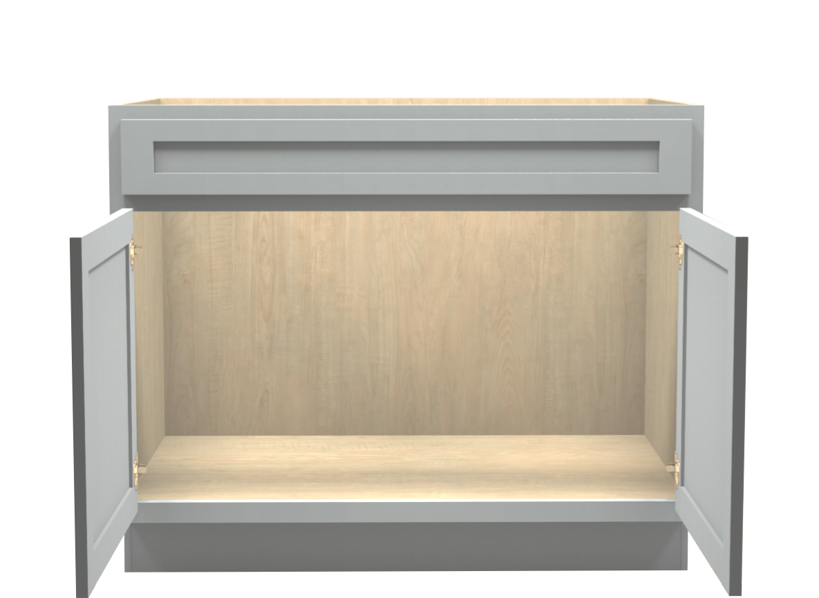 American Made Shaker RTA VSB42 Vanity Sink Base Cabinet-Light Gray