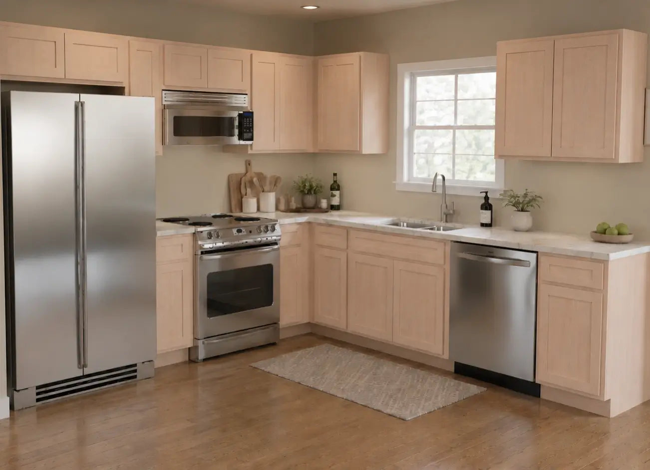 10 x 10 Kitchen with Unfinished Maple Cabinets