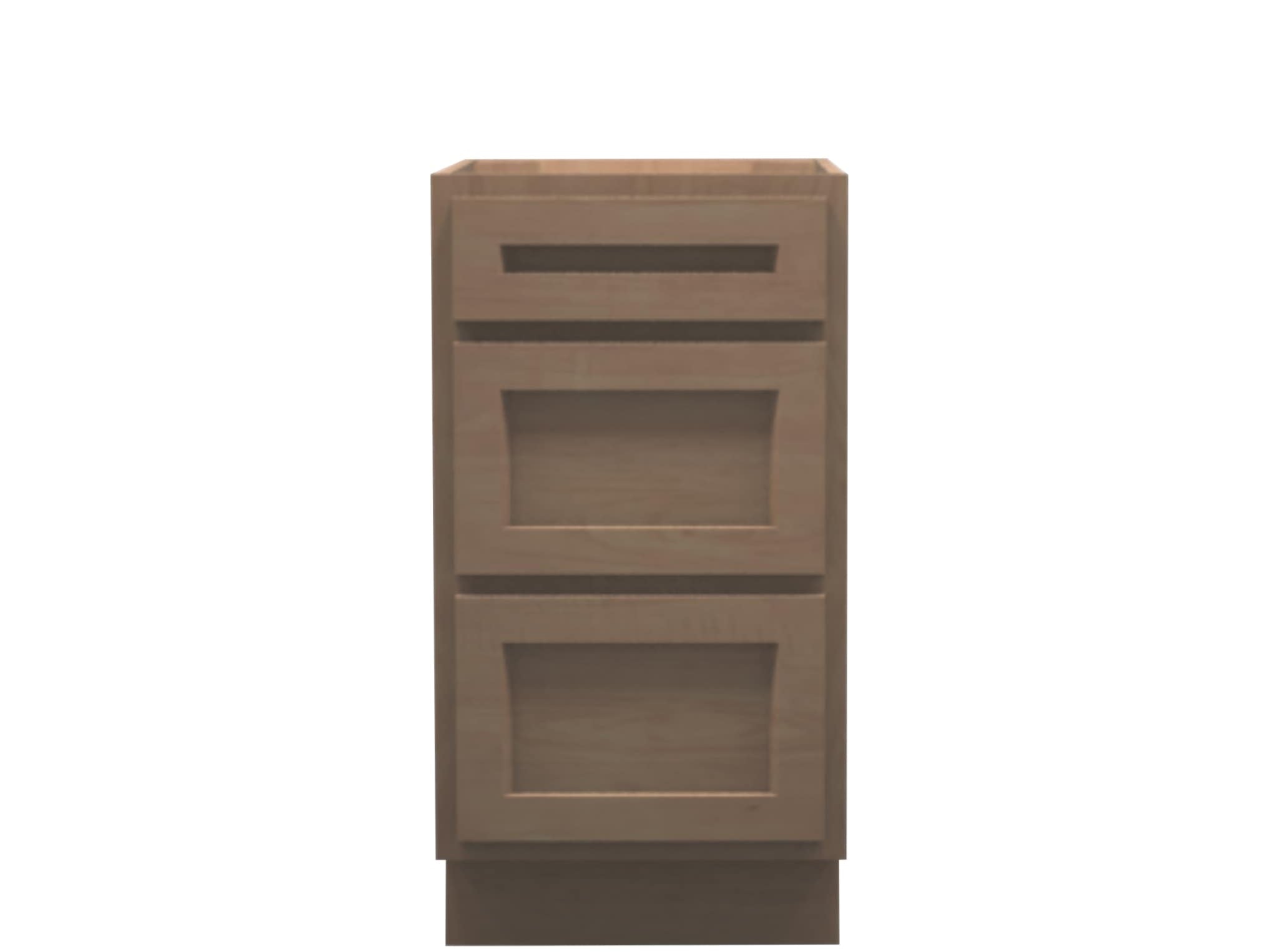 American Made Shaker RTA VDB18 Vanity Drawer Base Cabinet-Unfinished Stain Grade