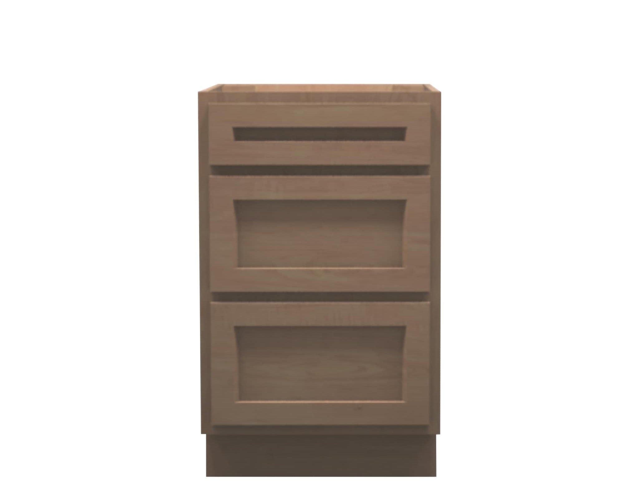 American Made Shaker RTA VDB21 Vanity Drawer Base Cabinet-Unfinished Stain Grade