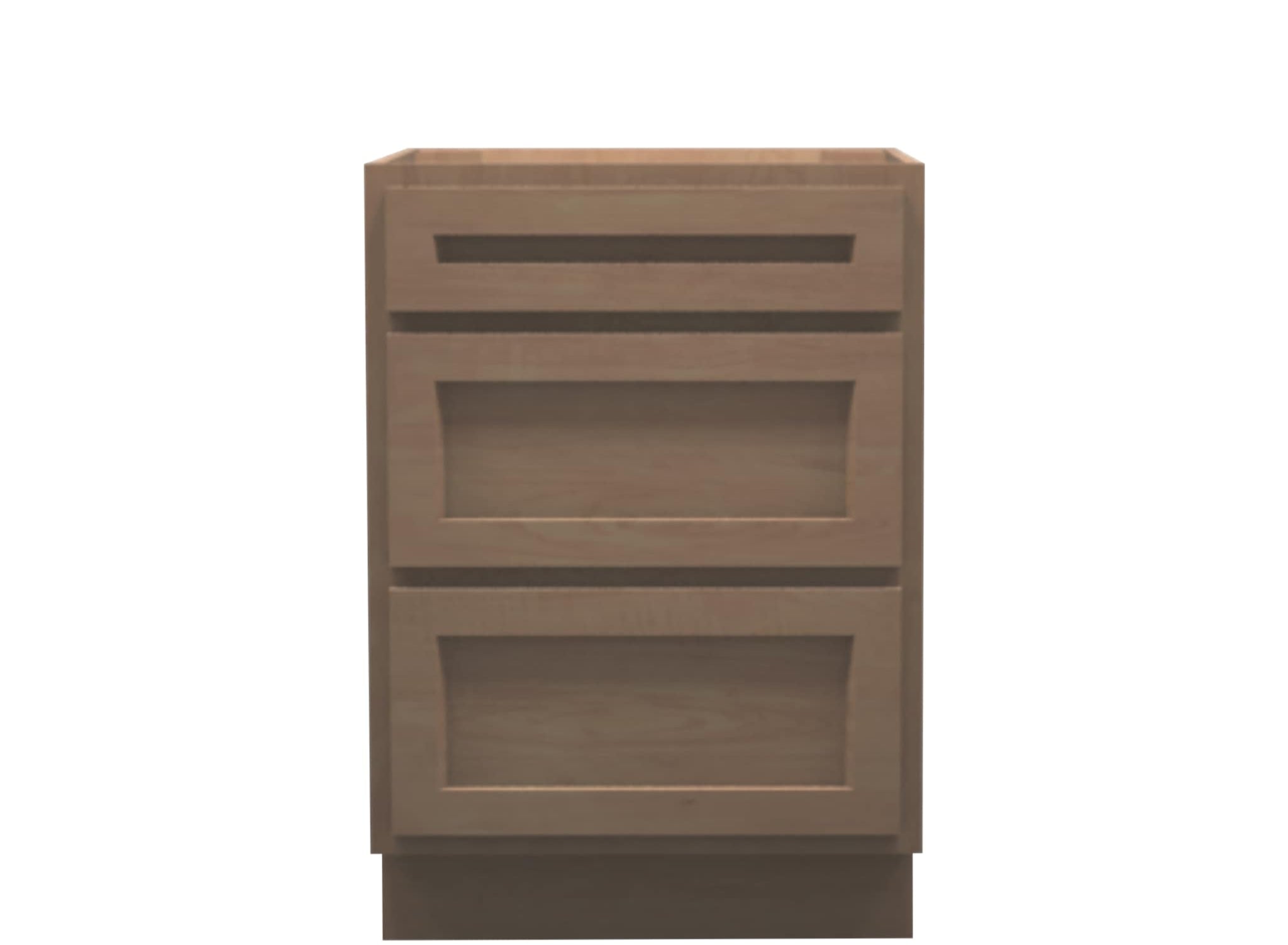 American Made Shaker RTA VDB24 Vanity Drawer Base Cabinet-Unfinished Stain Grade