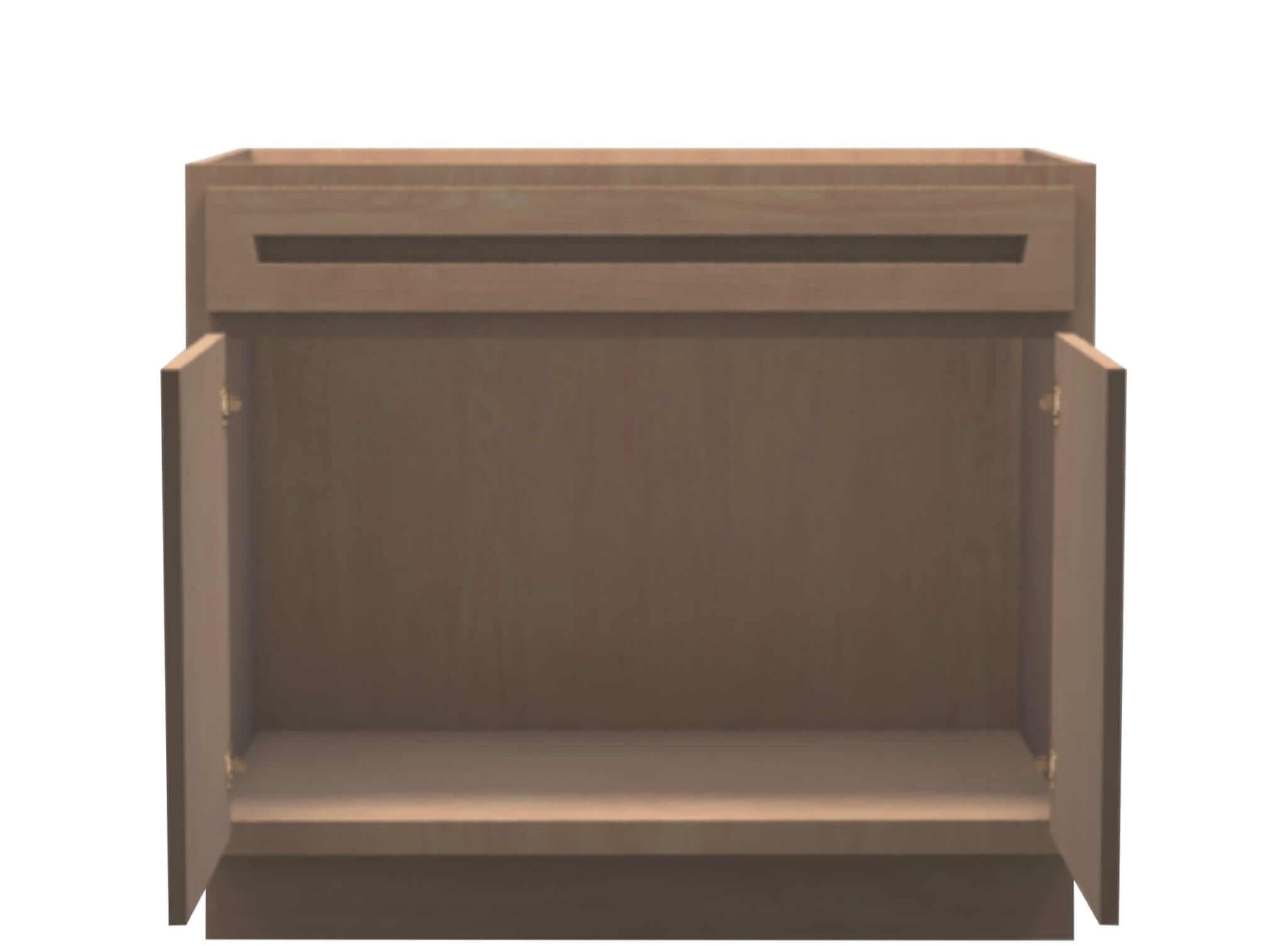 American Made Shaker RTA VSB39 Vanity Sink Base Cabinet-Unfinished Stain Grade