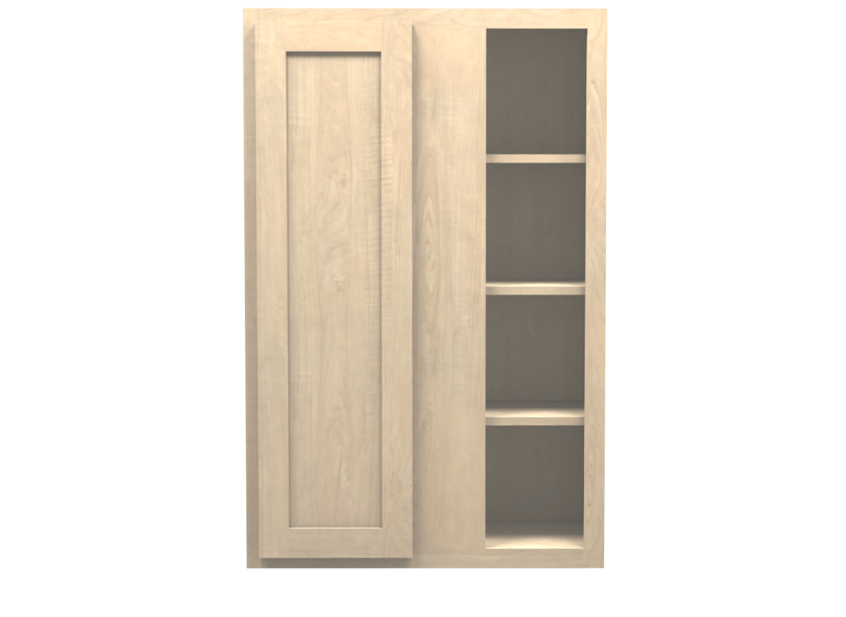 Unfinished Shaker Wall Blind Corner Cabinet 27