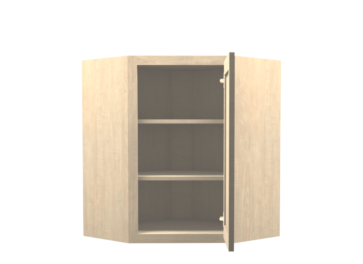 Unfinished Maple Wall Diagonal Corner Cabinet 30