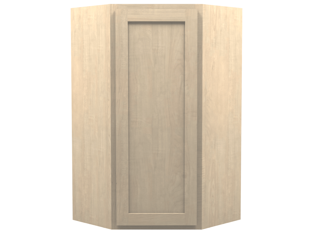 Unfinished Maple Wall Diagonal Corner Cabinet 42" Tall