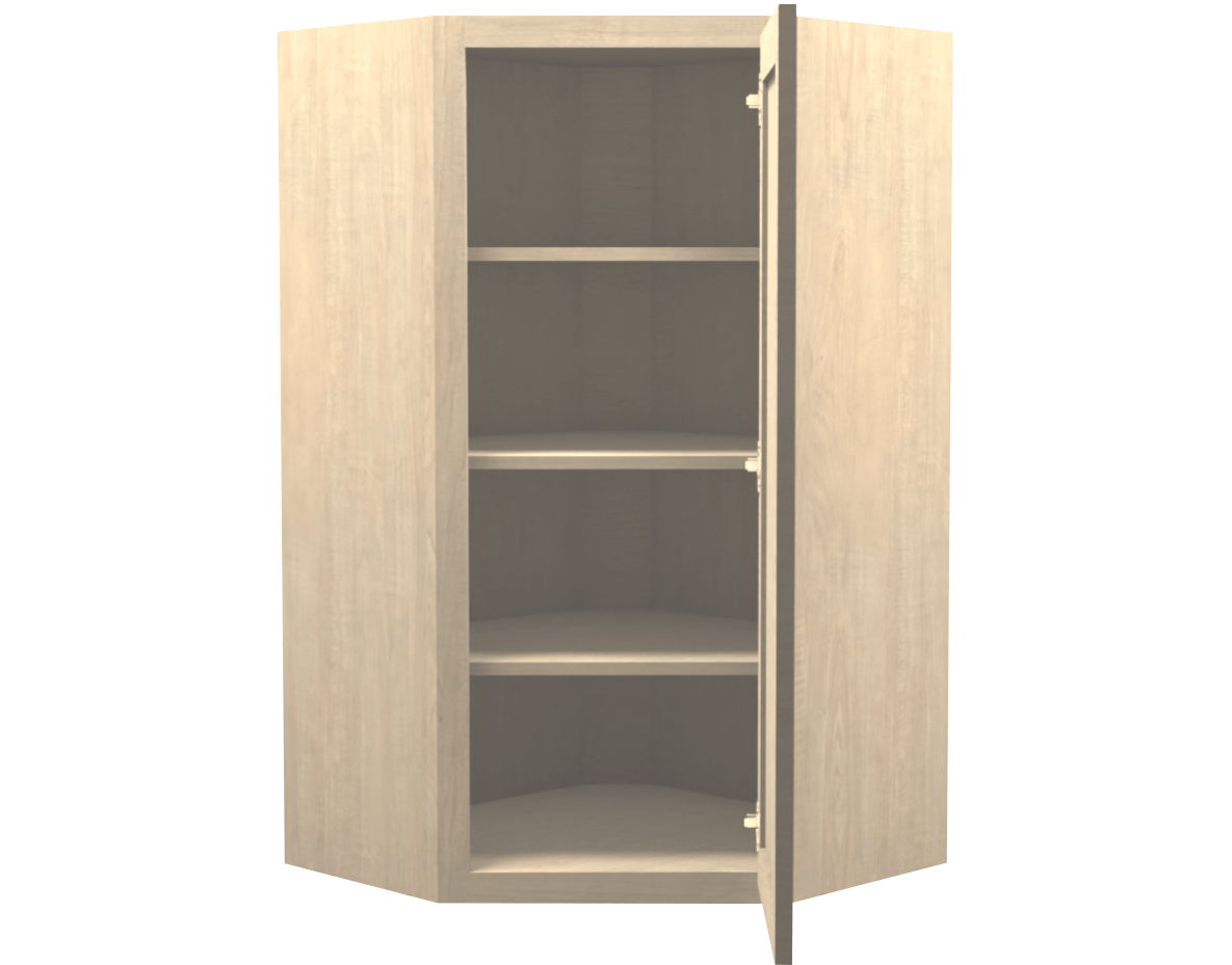 Unfinished Maple Wall Diagonal Corner Cabinet 42