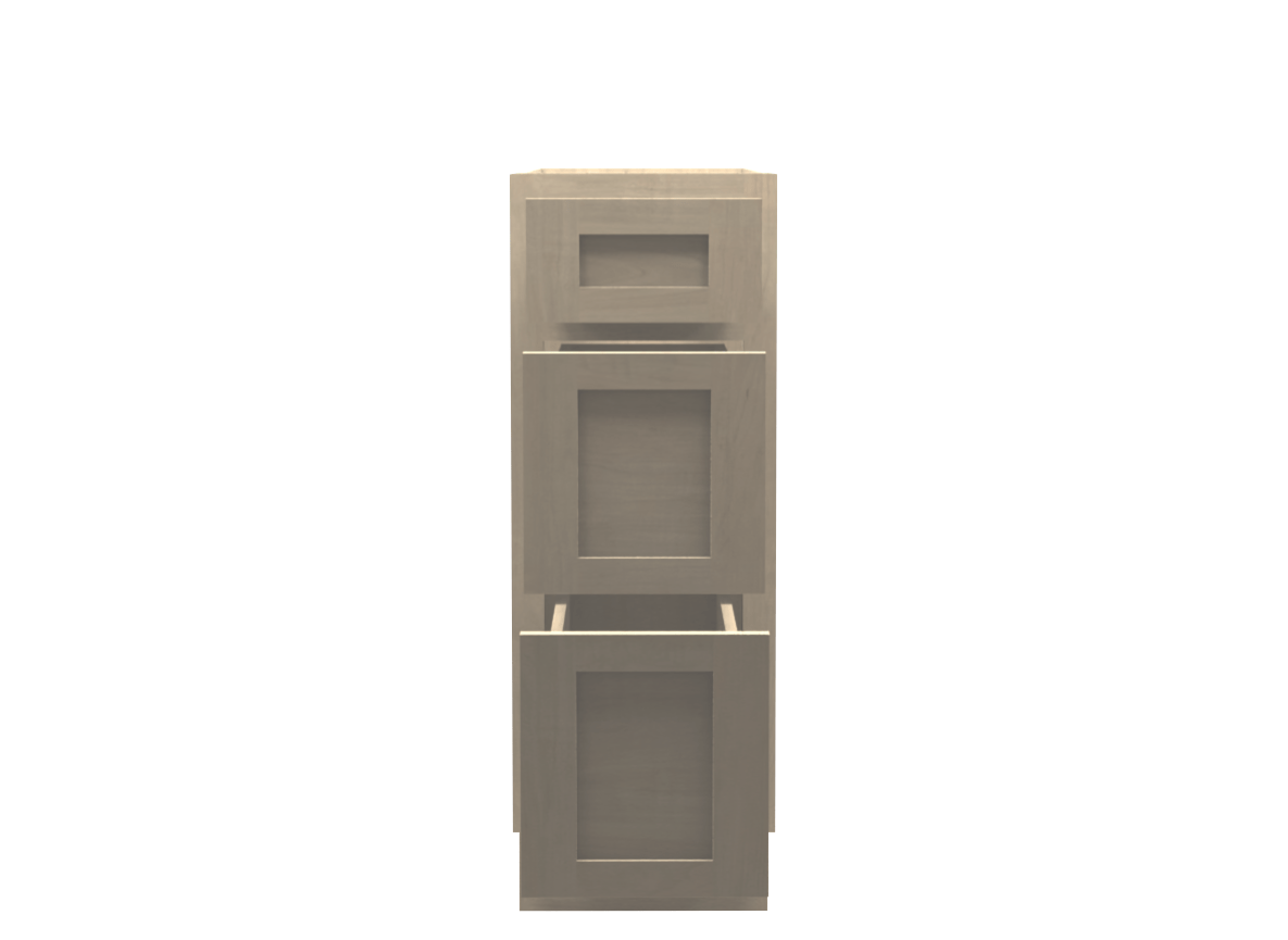 Unfinished Shaker Drawer Base Cabinet 12