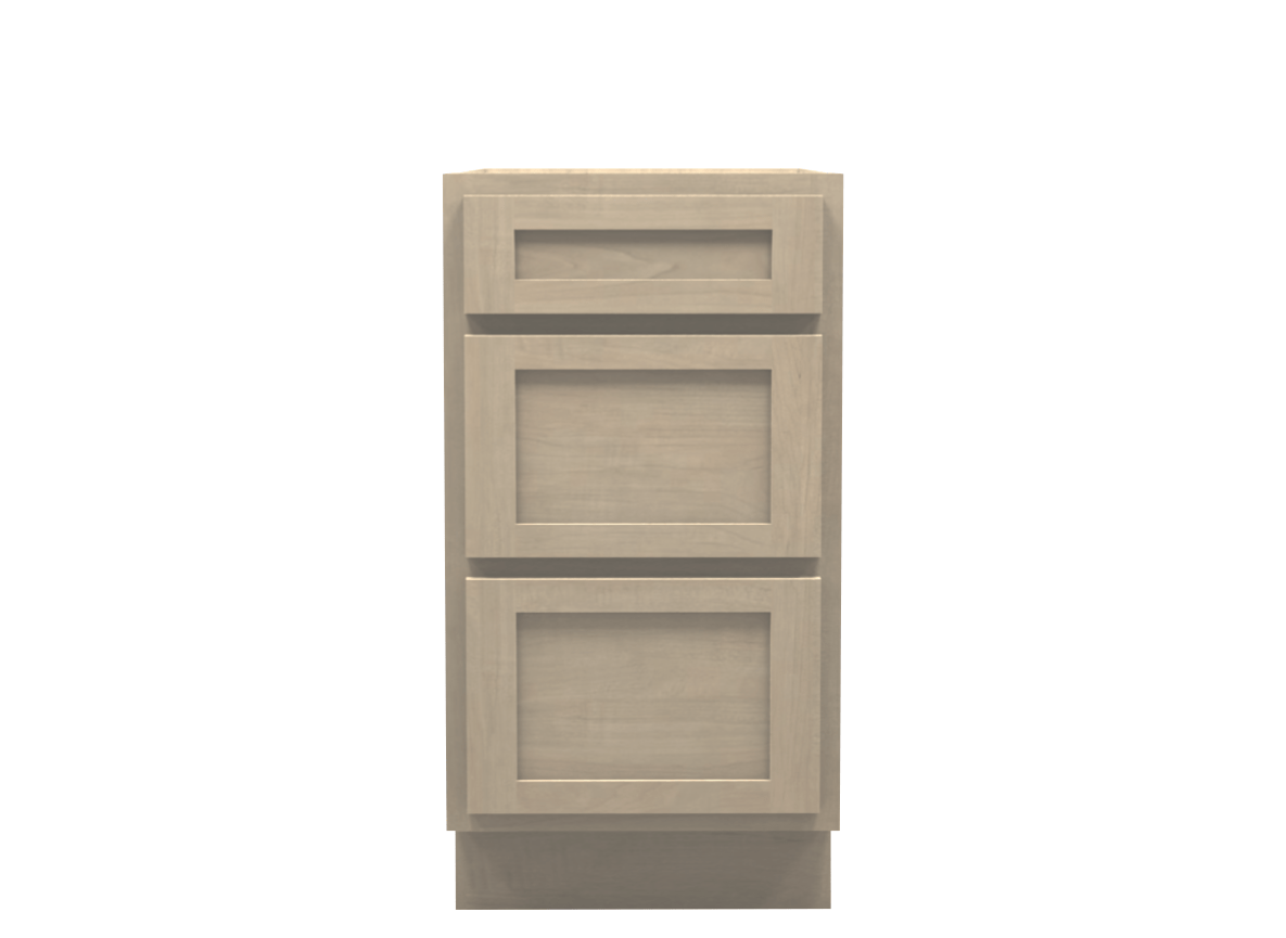 Unfinished Shaker Drawer Base Cabinet 18