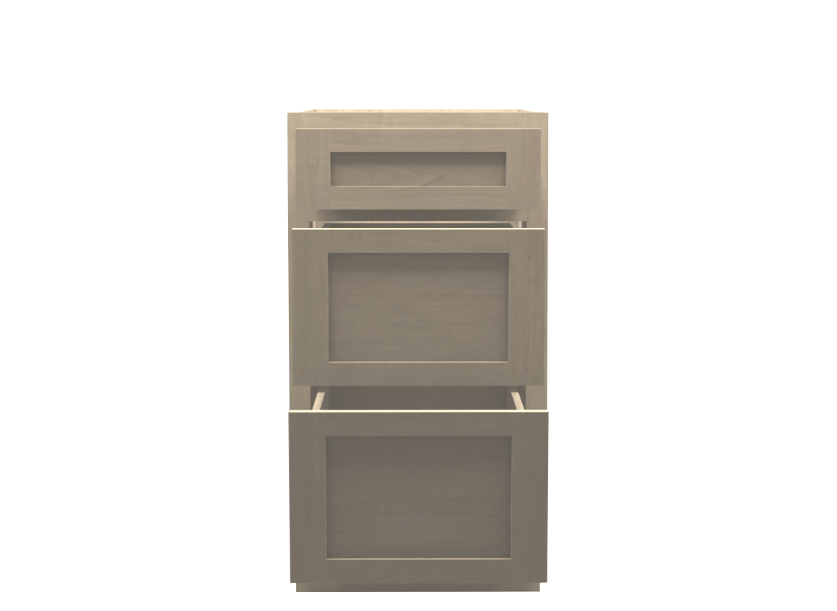 Unfinished Shaker Drawer Base Cabinet 18