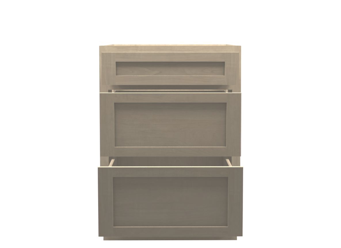 Unfinished Shaker Drawer Base Cabinet 24