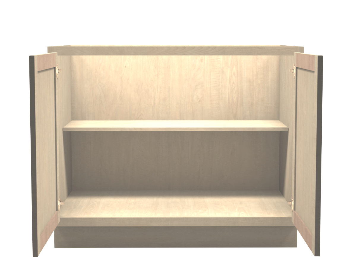 Unfinished Shaker Full Door Base Cabinet 42