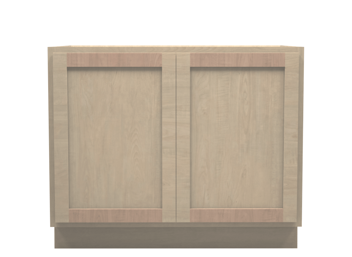 Unfinished Shaker Full Door Base Cabinet 42