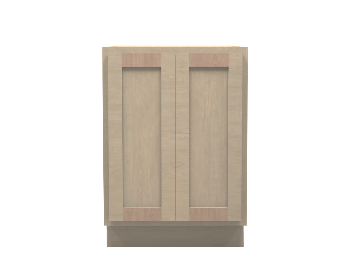 Unfinished Shaker Vanity Full Door Base Cabinet 24