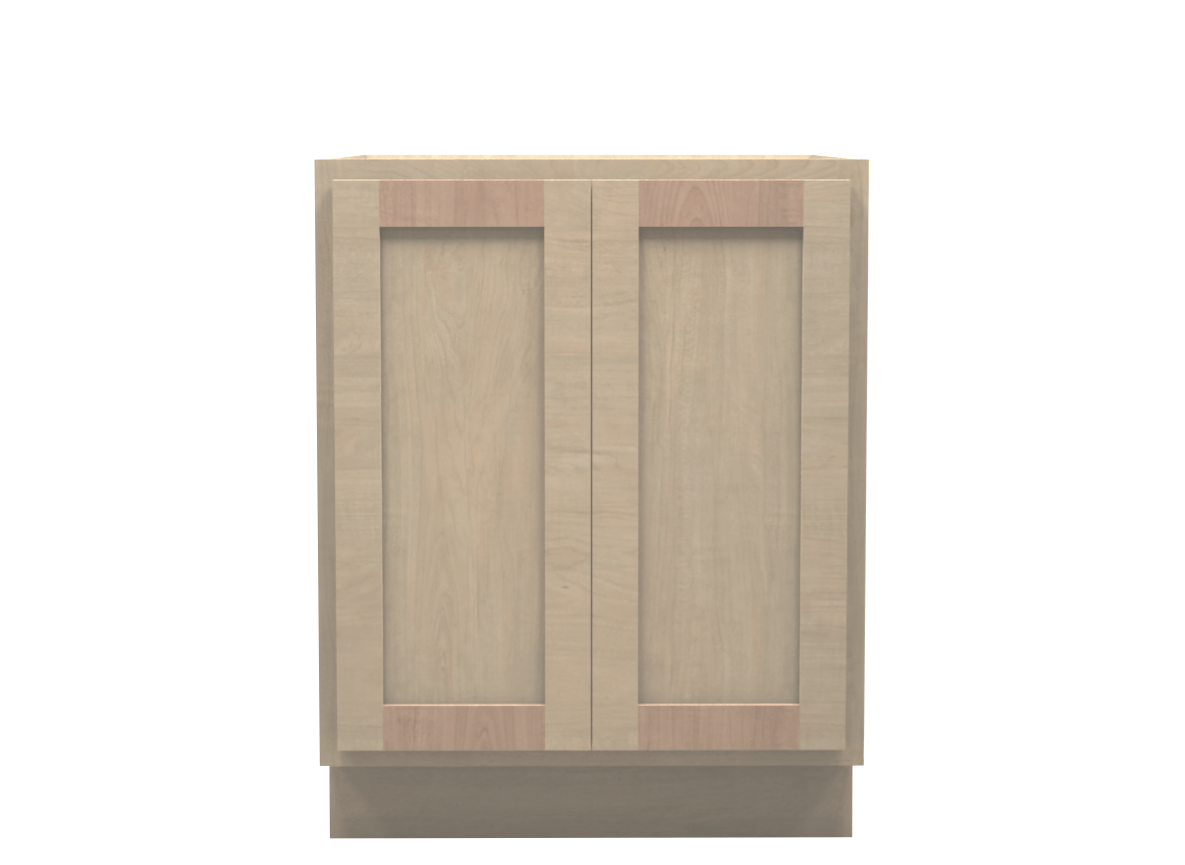 Unfinished Shaker Vanity Full Door Base Cabinet 27