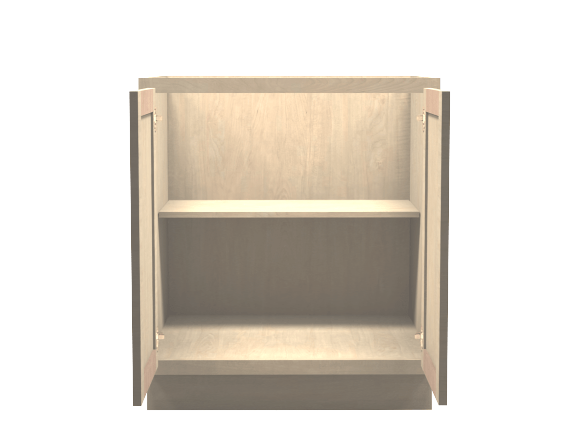 Unfinished Shaker Vanity Full Door Base Cabinet 30
