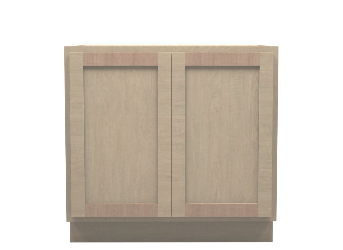 Unfinished Shaker Vanity Full Door Base Cabinet 36