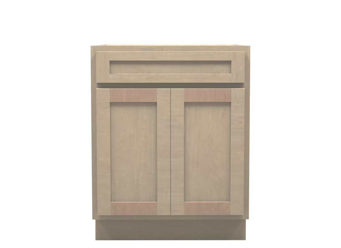 Unfinished Shaker Sink Base Cabinet 27