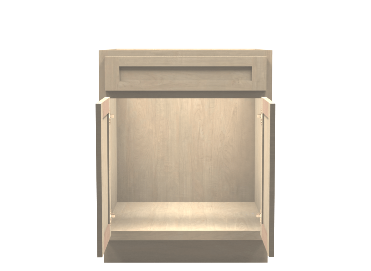 Unfinished Shaker Sink Base Cabinet 27