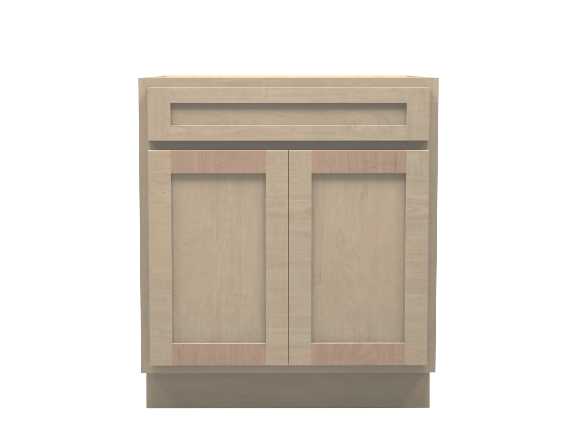 Unfinished Shaker Sink Base Cabinet 30