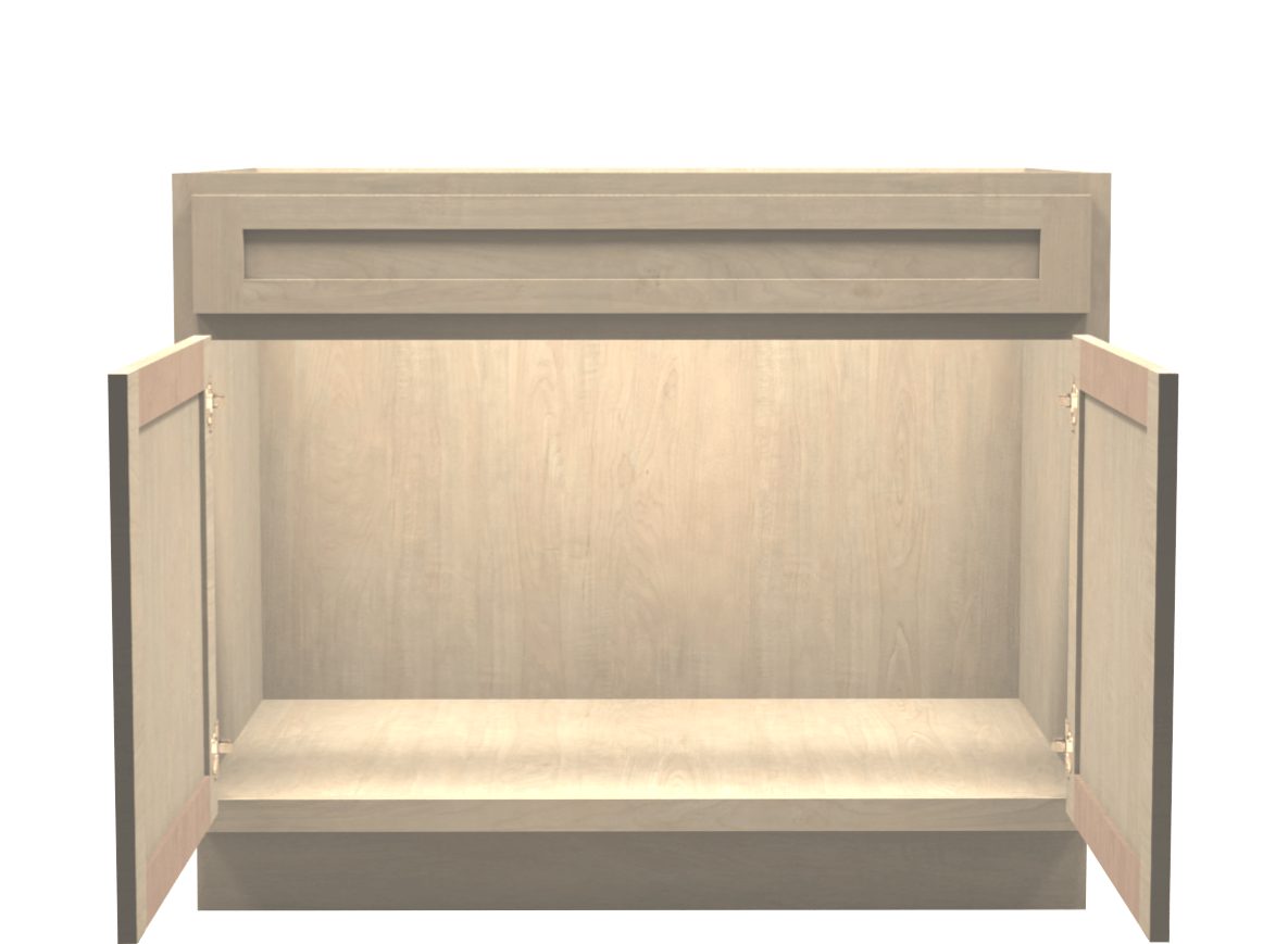 Unfinished Shaker Sink Base Cabinet 42