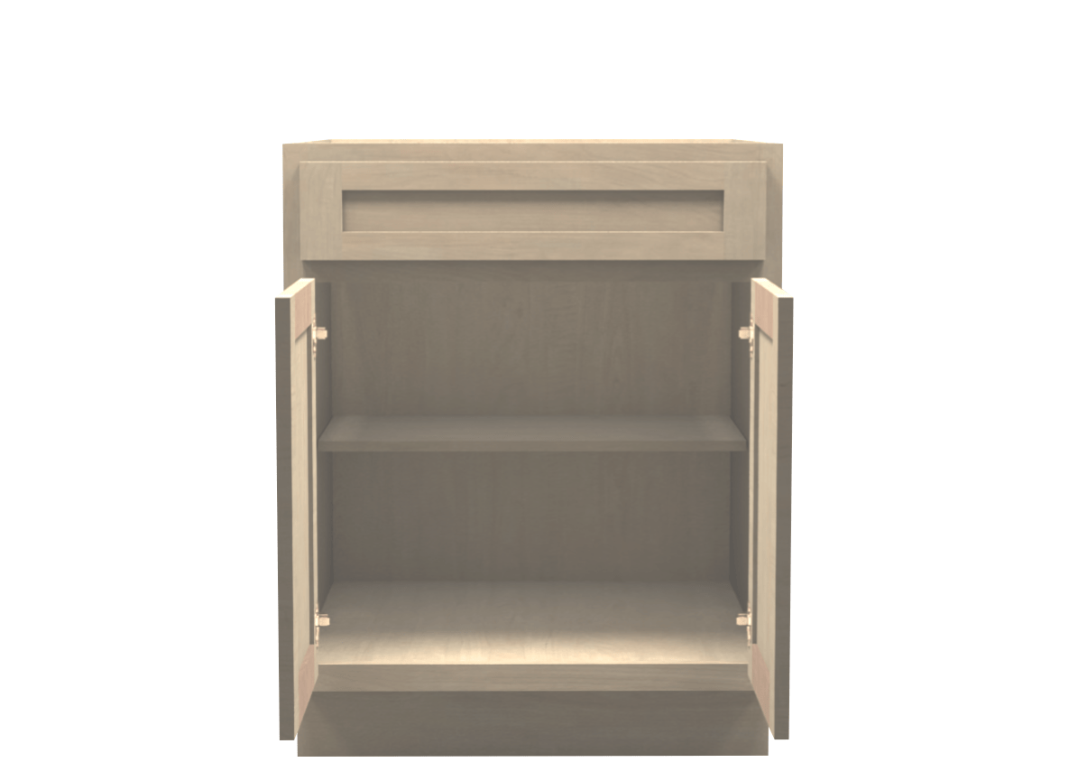 Unfinished Shaker Vanity Base Cabinet 27