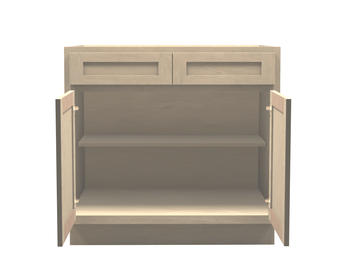 Unfinished Shaker Vanity Base Cabinet 36