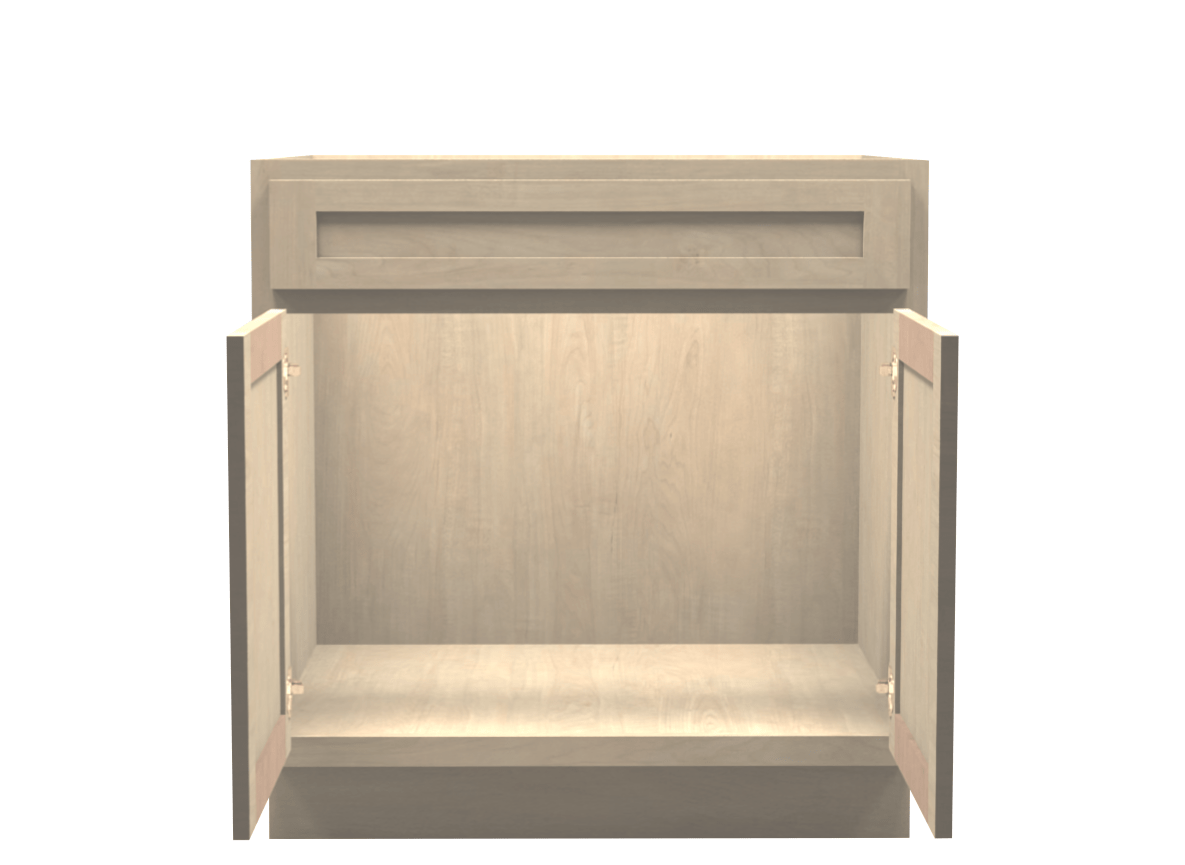 33-Inch Bathroom Vanity | Unfinished Sink Base Cabinet Open