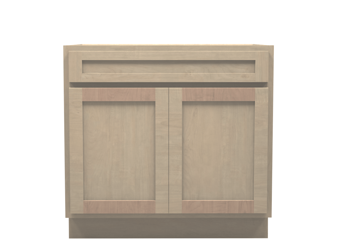 Unfinished Shaker Vanity Sink Base Cabinet 36
