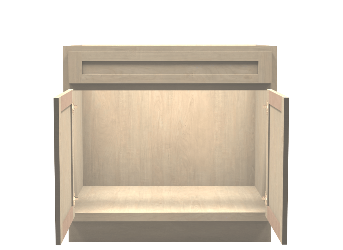 Unfinished Shaker Vanity Sink Base Cabinet 36