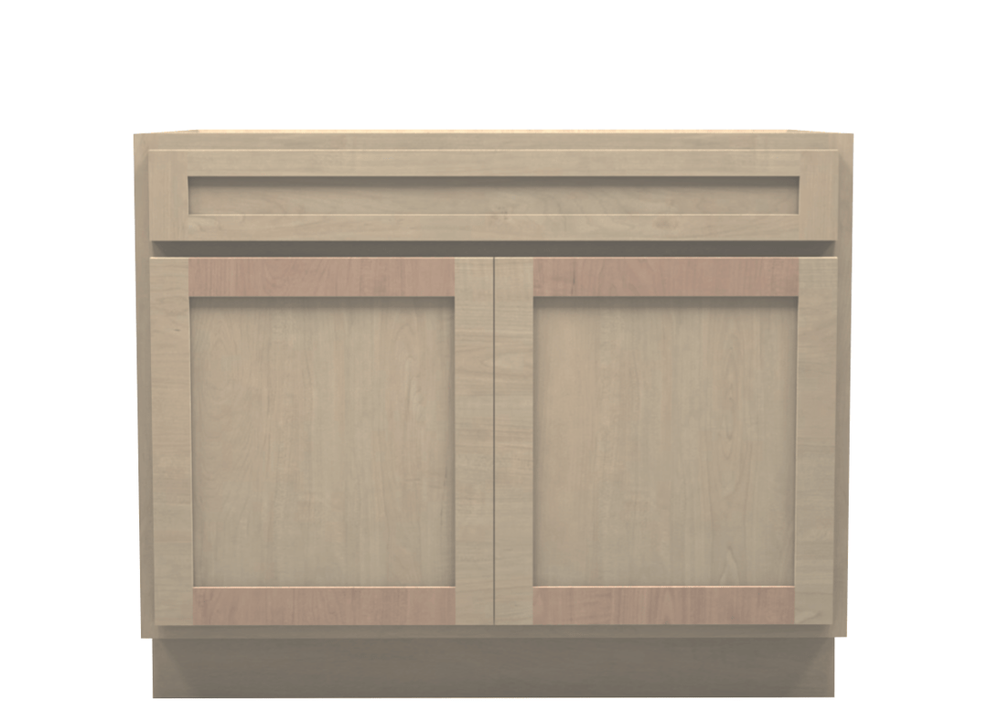 Unfinished Maple Vanity Sink Base Cabinet 42" Wide