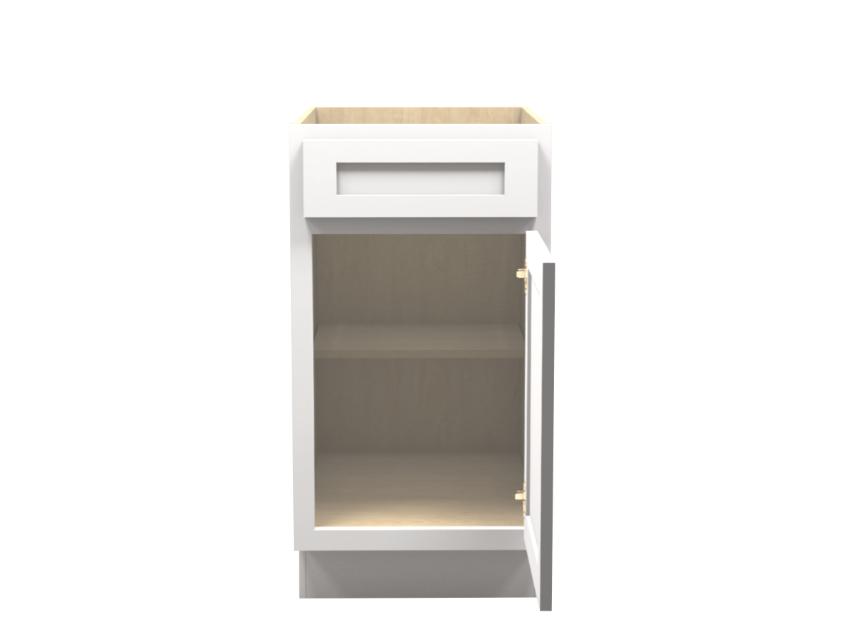 American Made Shaker RTA B18 Base Cabinet-White